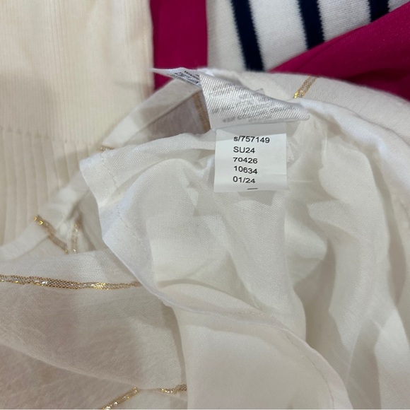 NWT LOFT Shimmer Stripe Crinkle Bow Back Halter Top Size L/12 - Picture 7 of 11